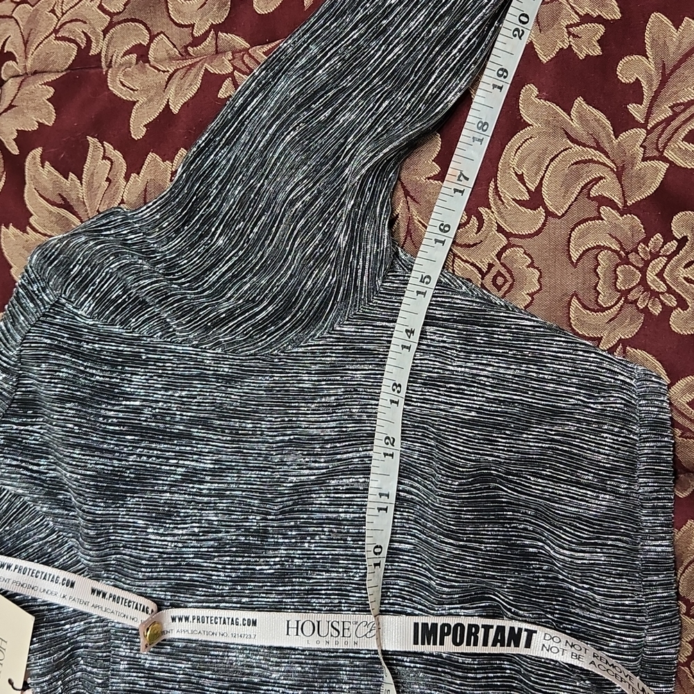House of CB "Tamara" Silver Lurex Crop Top NWT - Picture 7 of 12